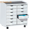 Schubladenrollwagen 12 Fcher wei