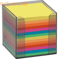 Folia Zettelbox 9,5x9,5x9,5cm bunt gef.