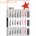 Dreimonatskalender grau/rot 30 x 48,5 cm