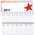 Querkalender 1 Woche auf 2 Seiten blau