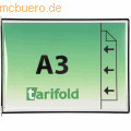 Tarifold - Sichttafel A3 quer schwarz 10 Stück seitl. offen mit 5 Aufsteckreitern 50mm