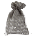 Riffelmacher - Weihnachtssack mit Text - 30 x 45 cm grau.