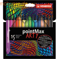 Stabilo - Filzschreiber pointMax Etui Arty VE=15 Farben