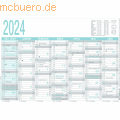 Zettler - Arbeitstagekalender 909 grau/türkis A4 2024 29,7x21cm