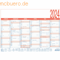 Zettler - Arbeitstagekalender 910 blau/rot A4 2024 29,7x21cm
