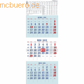 Zettler - Dreimonatskalender 952 blau/rot 2023 29,7x78cm
