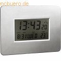 Alco - Funk LCD-Uhr Kunststoff 30x21x1,8cm silber