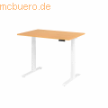 mcbuero.de - Schreibtisch el 120x80cm weiß/buche