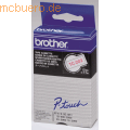 Brother - Schriftbandkassette 12mm TC-202 weiß/rot