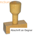 Amos - Textstempel Holz Abschrift an Gegner