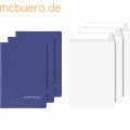 Brunnen - Bewerbungsmappen-Set 3 Mappen + Versandtaschen blau