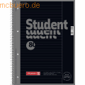 Brunnen - Kollegblock Student Colour Code A4 90g/qm 80 Blatt onyx Lineatur 25