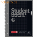 Brunnen - Kollegblock Student Colour Code A4 90g/qm 80 Blatt onyx Lineatur 26