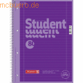 Brunnen - Kollegblock Student Colour Code A4 90g/qm 80 Blatt purple Lineatur 27