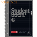 Brunnen - Kollegblock Student Colour Code A4 90g/qm 80 Blatt onyx Lineatur 27