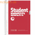 Brunnen - Kollegblock Student A4 kariert Lineatur 28 80 Blatt mit Rand rot