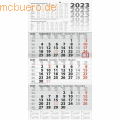Brunnen - 3-Monatskalender Wandkalender 2023 30x58cm einteilig