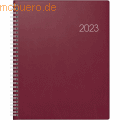 Brunnen - Buchkalender Manager Wt7 weektimer 21x26cm 1 Woche/2 Seiten Kunststoff weinrot 2023