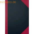 K+E - Notizbuch A4 kariert 96 Blatt 60g/qm Karton kaschiert schwarz mit roten Ecken