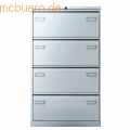 Bisley Light - Hängeregistraturschrank Light 4 Schübe 2-bahnig silber