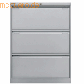 Bisley - Hängeregistraturschrank 3 Schübe 2-bahnig silber