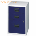 Bisley home - Hängeregistraturschrank 3 Schübe lichtgrau/oxfordblau