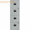Bisley home - Hängeregistraturschrank 4 Schübe 1-bahnig silber