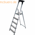 Brennenstuhl - Haushaltsleiter Aluminium mit Arbeitsschale 5 Stufen Höhe 180cm