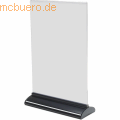 Deflecto - Tischaufsteller A4 hoch Acryl mit extrudierte-Sockel transparent/schwarz