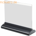 Deflecto - Tischaufsteller A5 quer Acryl mit extrudierte-Sockel transparent/schwarz
