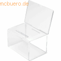 Deflecto - Vorschlag/Spende-Box mit Infoschild 16,3x20,3x13,5 transparent