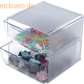Deflecto - Organiser Cube transparent 2 Schubladen 15x15x18,2cm