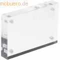 Deflecto - Acrylblock magnetisch 9,5x6,5x1,5cm transparent (für Visitenkarten)