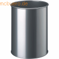 Durable - Papierkorb Metall rund 15l metallic silber