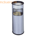 Durable - Papierkorb Metall mit Ascher rund 17+2l metallic silber