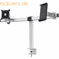 Durable - Monitorhalter mit Arm für 1 Monitor+1 Tablet silber Tischklemme