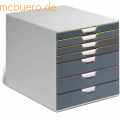 Durable - Schubladenbox Varicolor 7 7 Fächer grau/farbiger Verlauf