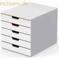 Durable - Schubladenbox Varicolor Mix 5 A4 5 Fächer geschlossen grau/mehrfarbig