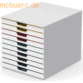 Durable - Schubladenbox Varicolor Mix 10 A4 10 Fächer geschlossen grau/mehrfarbig