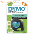 Dymo - Etikettenband LetraTag 12mm x 4m schwarz auf grün
