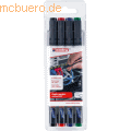 Edding - Kabelmarker edding 8407 0,3mm schwarz, rot, blau, grün VE=4 Stück