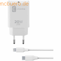 Cellularline - Cellularline USB-C CHARGER KIT APPLE C2L 20W, weiß