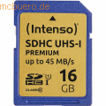 Intenso International - Intenso 16GB SDHC UHS-I Premium Secure Digital Card