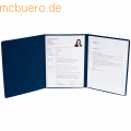 Exacompta - Bewerbungsmappe 3-teilig 2 Klemmen Leinenstruktur dunkel-blau