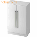 mcbuero.de - Schrank Solid 3OH BxTxH 80x42x127cm Griff CE Weiß/Weiß