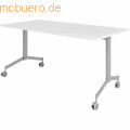 mcbuero.de - Klapptisch fahrbar 160x80cm Weiß