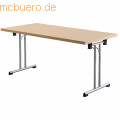 mcbuero.de - Klapptisch 160x80 cm Buche/Chromgestell