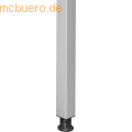 mcbuero.de - Stützfuß 6cm quadratisch Q Silber
