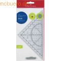 Faber Castell - Geometriedreieck Grip groß Kunststoff 22 cm durchsichtig