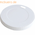 NatureStar - Flachdeckel Bio für Pappbecher weiß DM 80mm Pappe mit Trinköffnung VE=50 Stück